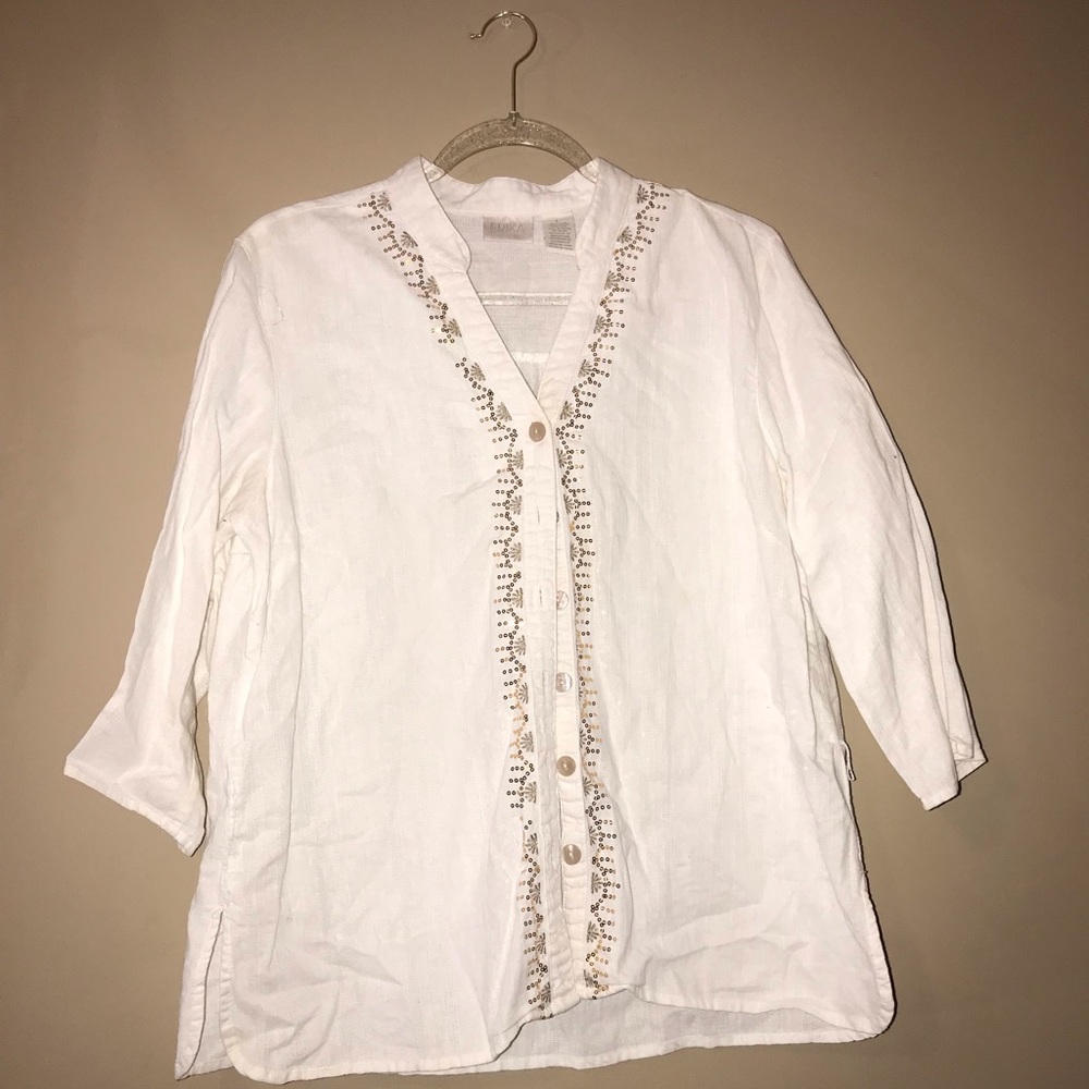🛍✨Shimmery Golden Linen Top✨